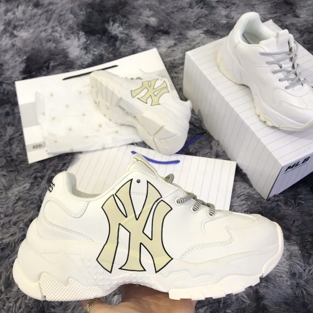 Giày thể thao sneaker MLB các màu Hot, Giày MLB NY chữ vàng, Giày MLB boston độn đế tăng chiều cao