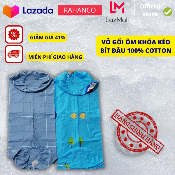 Vỏ Gối Ôm - Gối Ôm 35x100 Khóa Kéo Rahanco Lụa Tencel 100% Cotton Sợi Bông Hàn Quốc Mềm Mịn Thoáng Mát Sang Trọng Tiện Lợi Khóa Kéo Bít Đầu Bảo Vệ Ruột Gối Họa Tiết Nhiều Màu