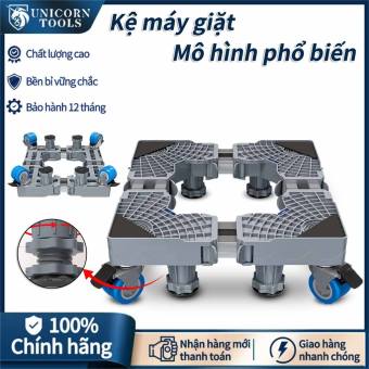 Chân đế máy giặt, kệ máy giặt và tủ lạnh, kệ tủ lạnh máy giặt trụ Inox cao cấp - Có Bánh Xe