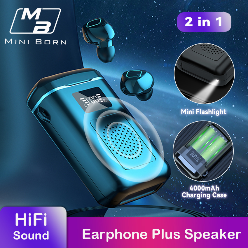 Mini Born TWS Earphone Wireless Speaker 2 in 1 Bluetooth 5.0 Half In