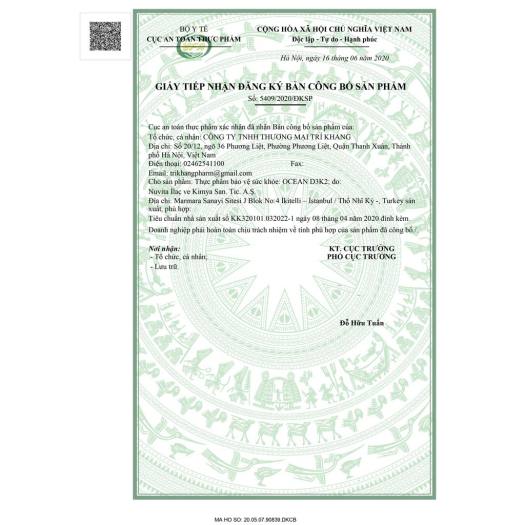 Vitamin OCEAN D3K2 - Bổ sung vitamin D3, K2 dạng xịt và nhỏ giọt cho bé lọ 20ml