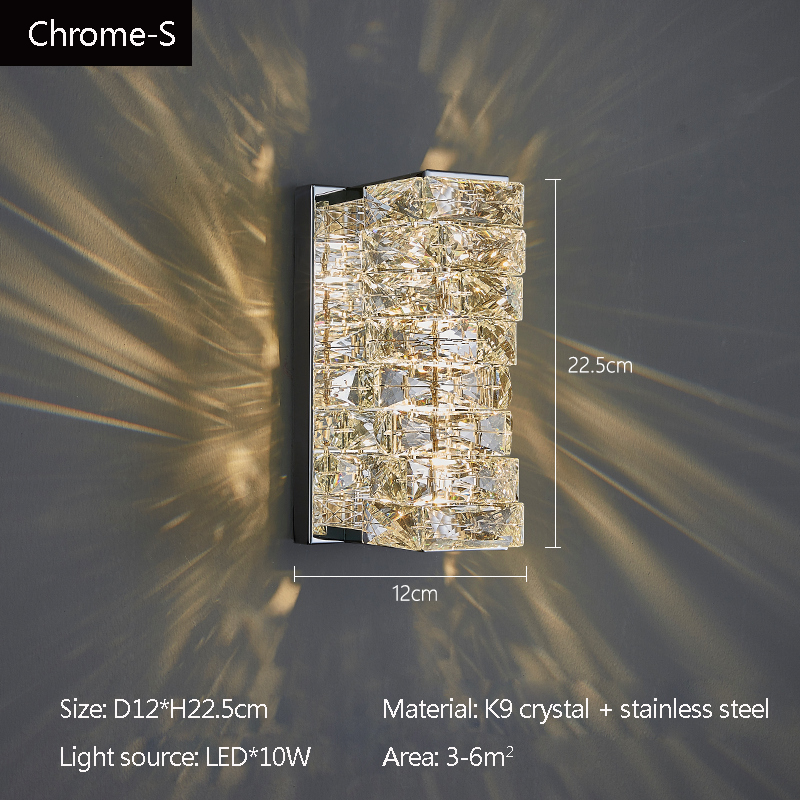 Luxury Wall Lamps Crystal Bedside Lamp Modern Led Wall Light For Bedroom Living Room TV Background Wall Hanging Lamp Home Decor