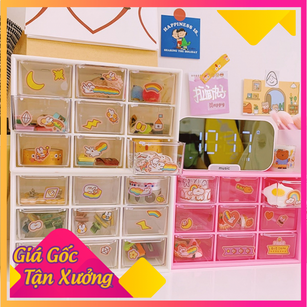 [Tặng Kèm Sticker Cực Xinh] Hộp Đựng Trang Sức Bông Tai Nhẫn Dây Chuyền - Hộp Lưu Giữ Phụ Kiện Kiểu Dáng Sang Trọng Tinh Tế Nhiều Ngăn Chứa Cực Tiện Lợi