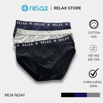 combo 3 quần lót nam relax underwear thun lạnh cao cấp chính hãng, quần sip nam rltk22