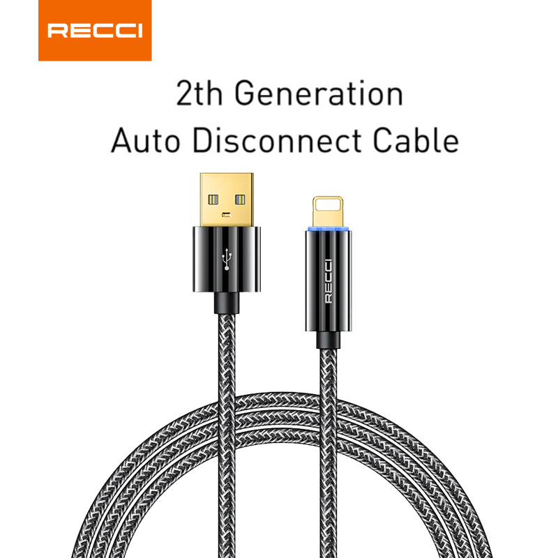 Dây Cáp Sạc Nhanh tự ngắt khi sạc đầy Recci Cho Iphone Lightning Type C Micro Usb