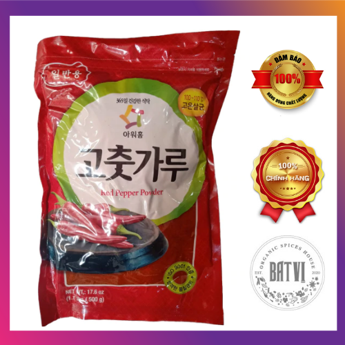 Bột ớt vẩy Ourhome gói 1kg lên màu đẹp tiết kiệm dùng kimchi