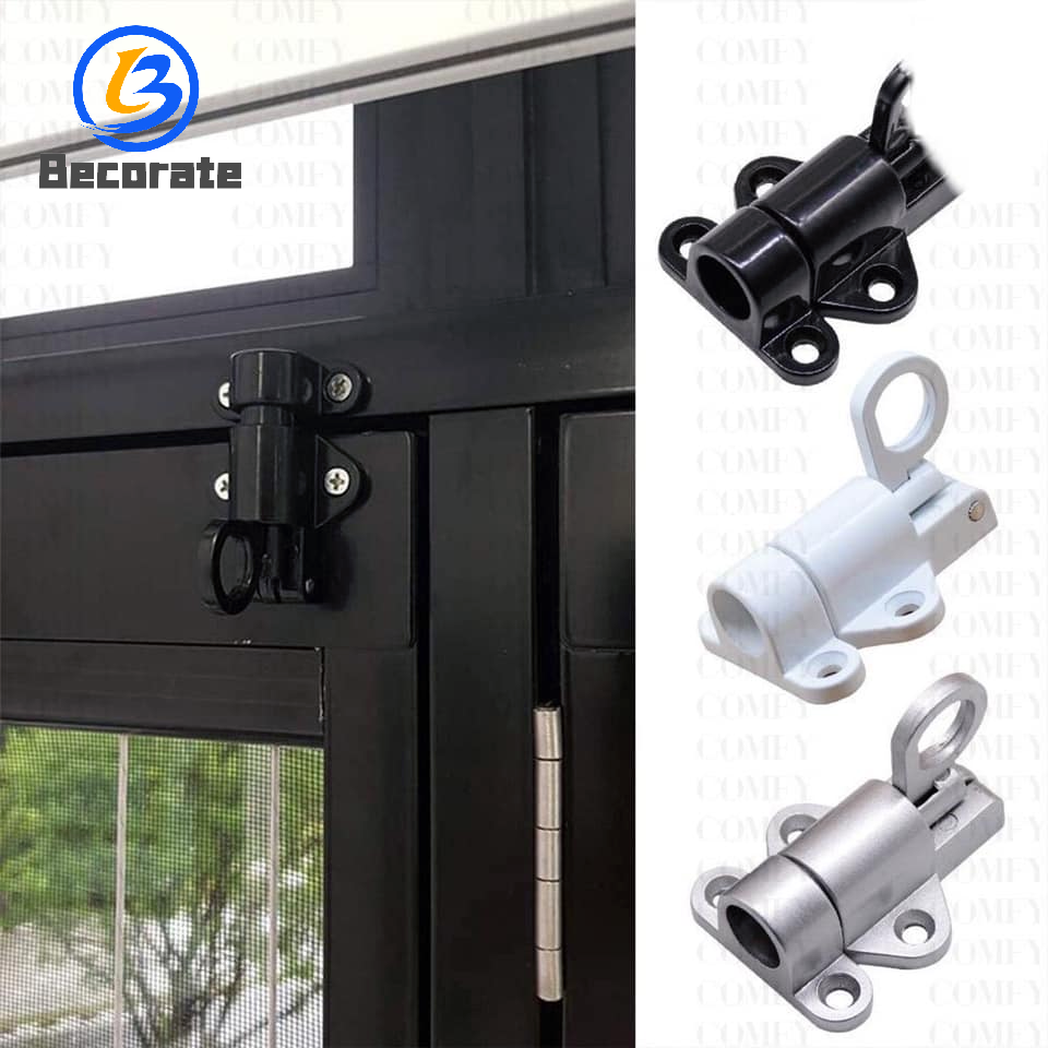 Becorate Aluminum Alloy Security Automatic Window Gate Lock Spring Bounce Door Bolt Latch