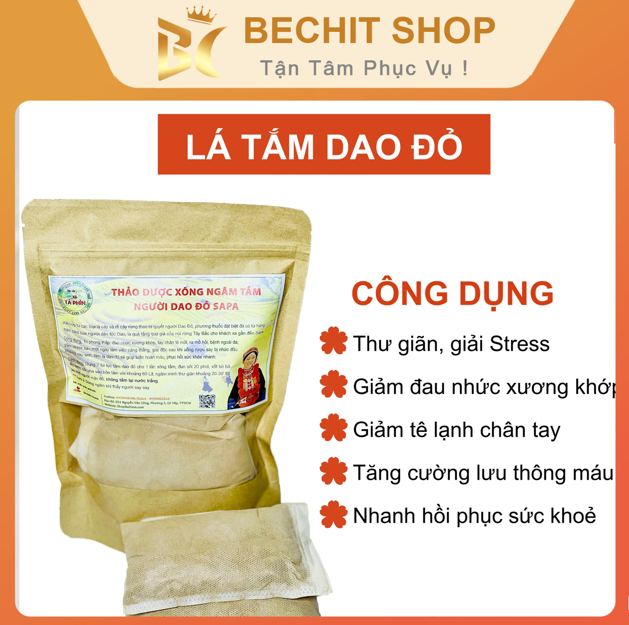Lá xông tắm dao đỏ dân tộc sapa | xông hơi khoẻ người đẹp dáng| dao đỏ dạng túi lọc | lá tắm dao đỏ - shop bechit