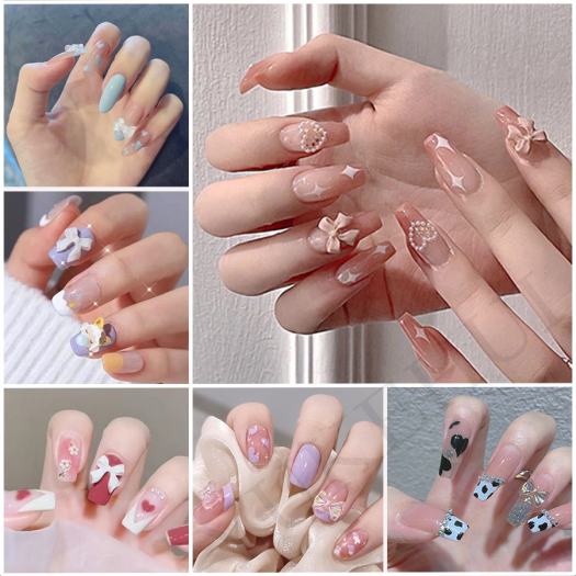 Bộ 24 móng tay giả, nail đính đá đẹp [WR] | Shopee Việt Nam