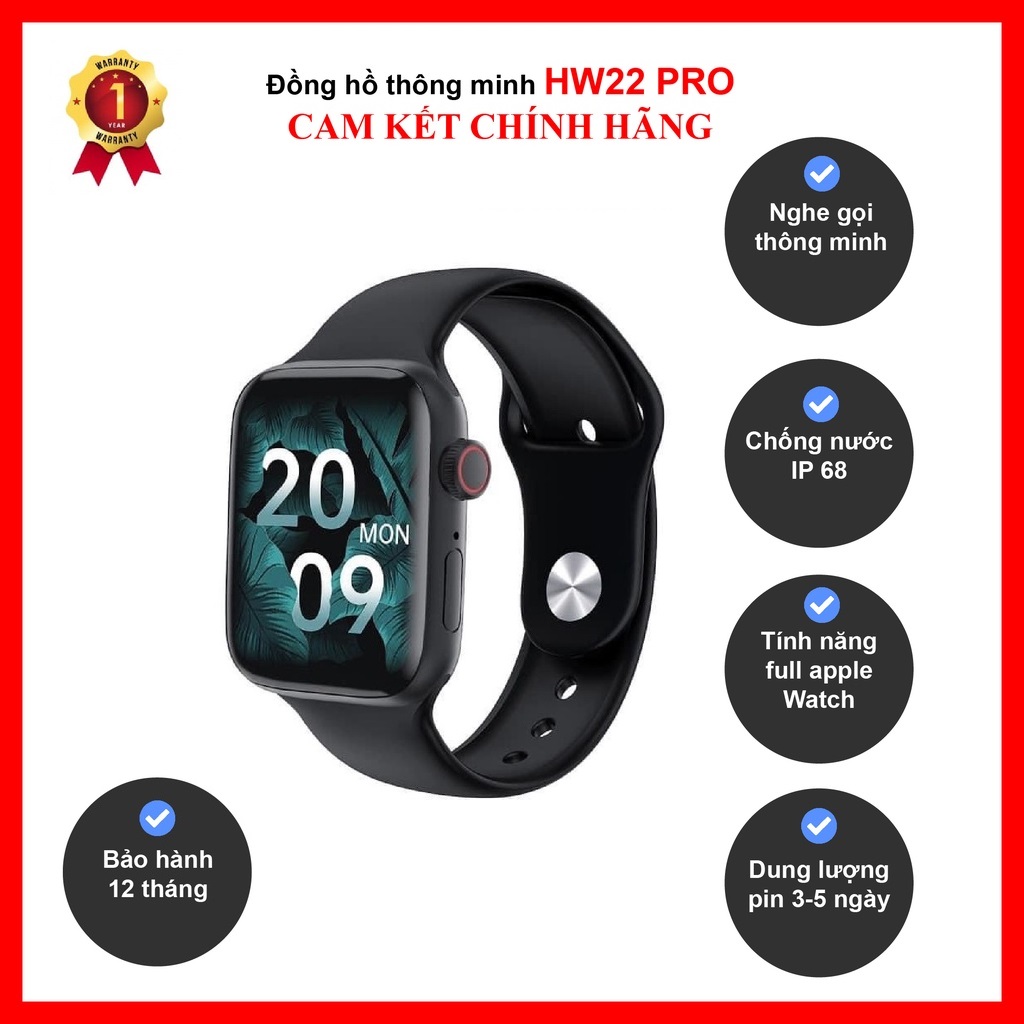 Đồng hồ thông minh Smartwatch chính hãng HW22 Pro Premium mẫu mới bản cao cấp nhât bảo hành 12 tháng