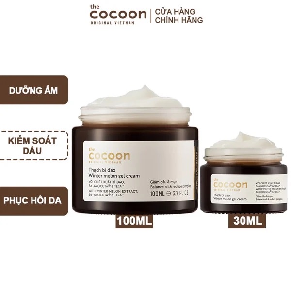 Thạch bí đao cocoon cấp ẩm, giảm dầu, giảm mụn 30ml - 100ml npp tido88
