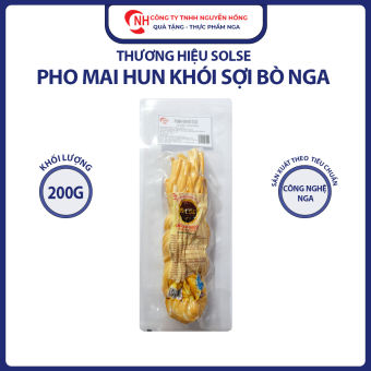Phô mai hun khói bò Solse (200g), phomai xông khói công nghệ Nga Solse thanh 200g
