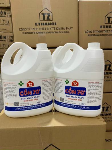CỒN ETHANOL TINH LUYỆN 70 ĐỘ CAN 4.5 LÍT SÁT KHUẨN