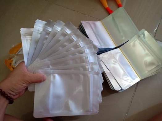 10 túi zip bạc mặt trong mặt bạc đủ các size - 12x17