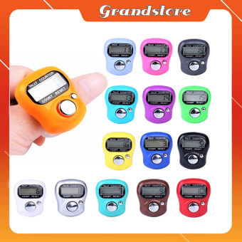 Máy đếm số lần niệm Phật đọc tụng kinh số lượng lượt khách nhẫn đồng hồ điện tử đeo tay bấm số đếm vòng dòng đan móc len