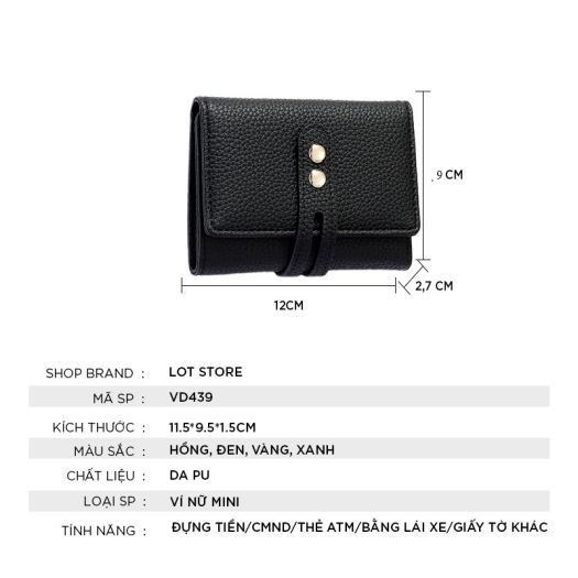 ℗  Ví nữ cầm tay TAOMICMIC mini ngắn nhỏ gọn bỏ túi nhiều ngăn thời trang cao cấp LOT STORE  VD439