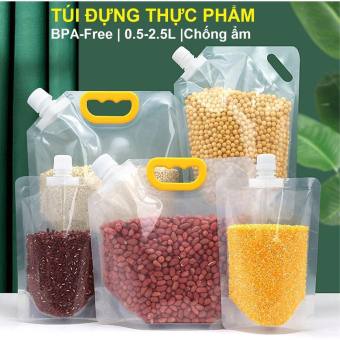 Túi đựng thực phẩm có tay cầm - Nắp chống ẩm - Túi đựng ngũ cốc, gạo, hạt kín hơi có thể tái sử dụng, túi đựng thức ăn, túi đựng thực phẩm có nắp, túi đựng hạt, túi đựng thực phẩm chống ẩm, túi đựng thức ăn có nắp