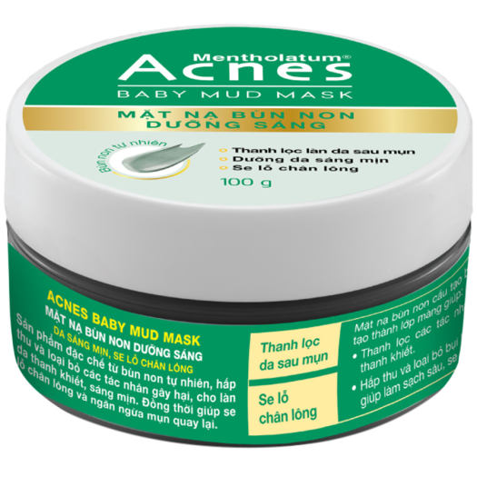 Mặt Nạ Bùn Non Dưỡng Sáng Da Acnes Baby Mud Mask 100g