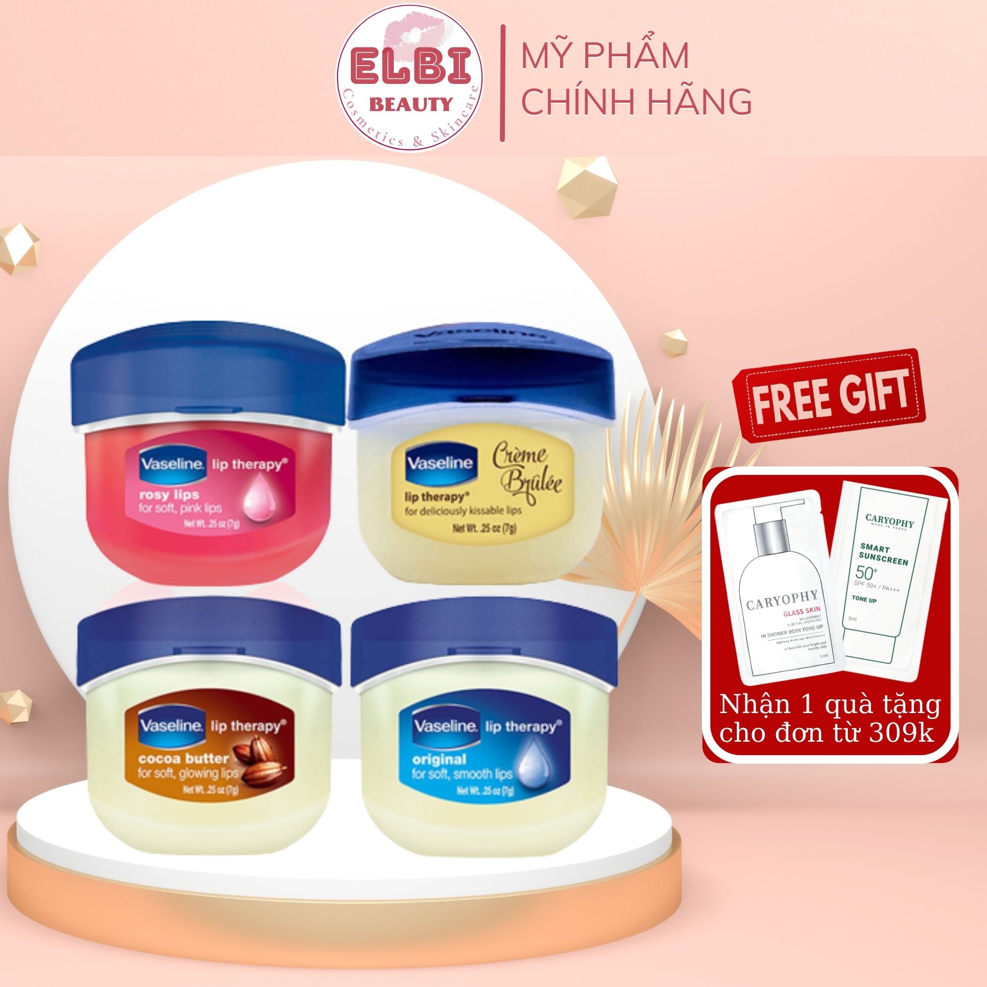 Son Dưỡng Môi Vaseline Mini, Dưỡng Ẩm , Mềm Môi, Giảm Thâm Môi, Giảm Khô Môi, Làm Hồng Môi