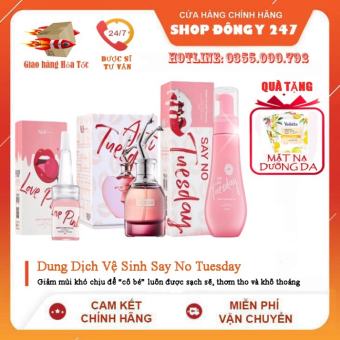 Dung Dịch Vệ Sinh Say No Tuesday & Nước Hoa Xịt Anti Tuesday COMBO Thơm Hồng Trẻ Hóa Cô Bé