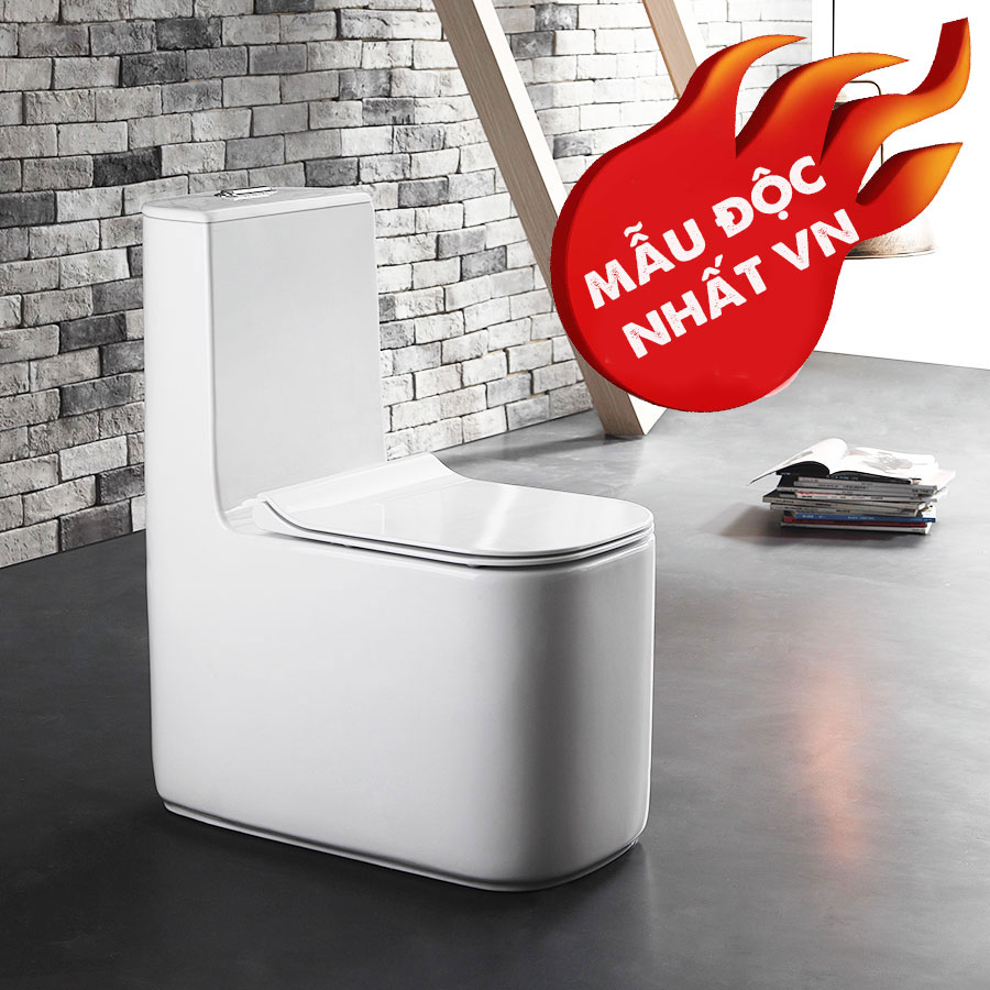 [Trả góp 0%] Bồn cầu một khối cao cấp mẫu 2021 hàng xuất Châu Âu Eurolife EL-LUX 0313 (Có video test)