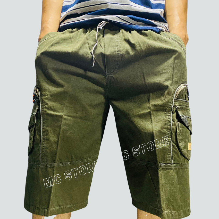 Freeship quần short kaki túi hộp lưng thun lua co giãn cao cấp