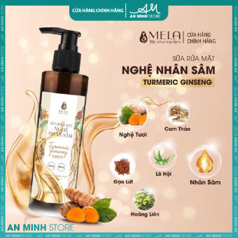 Sữa Rửa Mặt Nghệ Nhân Sâm MELA Cho Da Dầu Mụn Sáng Da Tẩy Tế Bào Chết 200ml