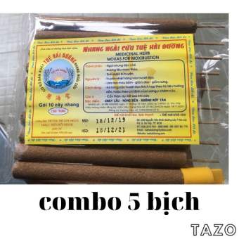 Combo 5 bịch - Nhang Ngải Cứu Tuệ Hải Đường - 10 cây/ bịch