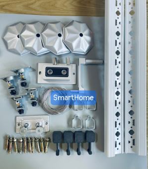 Giàn phơi thông minh nguyên bộ có 2 thanh phơi nhôm, Giàn phơi quần áo, Giàn phơi đồ thông minh, Giàn phơi Hoà Phát, Giàn phơi chính hãng, Giá phơi đồ thông minh