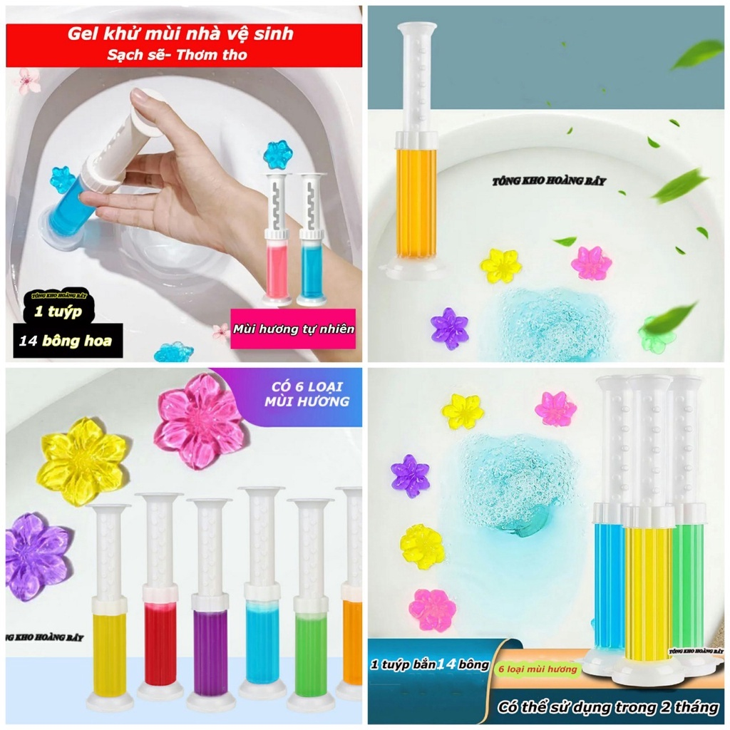 Combo 2 Gel khử mùi bồn cầu diệt khuẩn toilet gel dính bồn cầu dạng thạch với 5 mùi thơm cho nhà vệ sinh