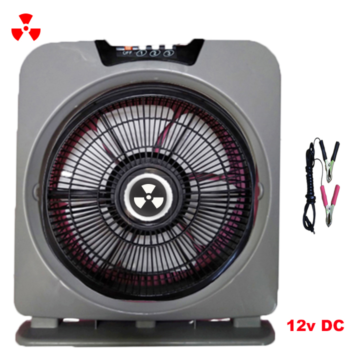 Quạt hộp cao cấp 12v 3 tấc , 3 tốc độ, tiết kiệm điện, dùng ắc quy - trực tiếp điện nhà qua adaptor 220 ra 12v DC ( hỗ trợ phí vận chuyển )