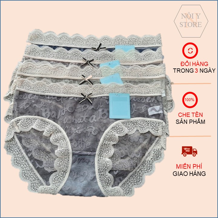 Combo 5 quần lót ren nữ sexy, quần chip ren lưới, quần lót ren mỏng thoáng mát