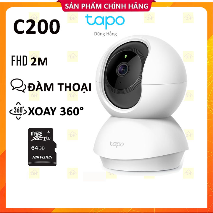 Camera wifi TP-Link Tapo C200 1080PĐiều Chỉnh Hướng xoay 360 độ