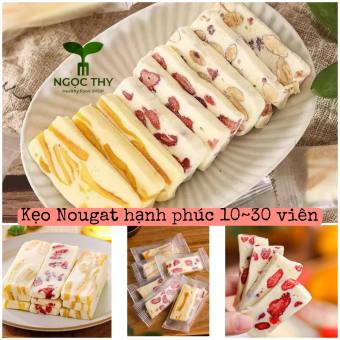 Kẹo Nougat (kẹo hạnh phúc) mix vị hạnh nhân, xoài, dâu tây gói 10-30 viên