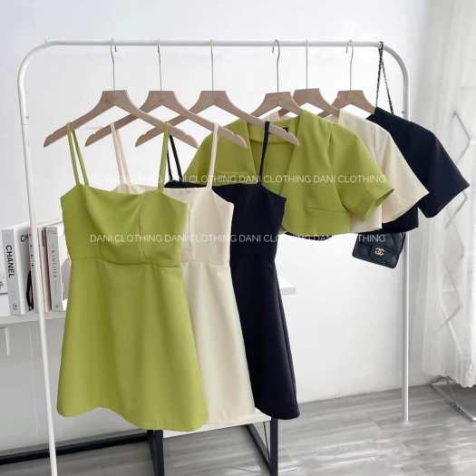 Set váy 2 dây ôm body kèm áo cardigan ngắn khoác ngoài (có big size), đầm hai  dây ôm body dáng dài TM52 | Lazada.vn