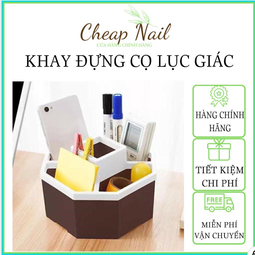 Cốc đựng cọ 5 ngăn, khay đựng cọ, khay tiện ích lục giác