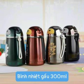 Bình giữ nhiệt Gấu inox 300ml (nắp tai gâu gâu) - N121