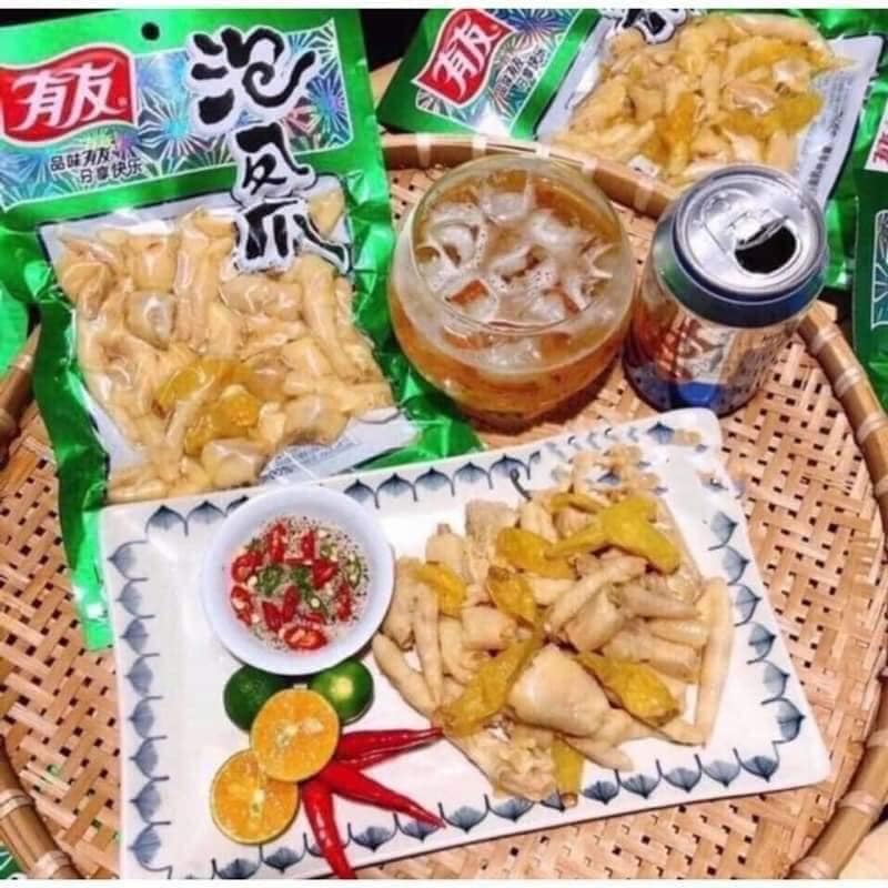 Chân gà cay yuyu gói 180g 🍺 đồ ăn vặt nội địa trung quốc