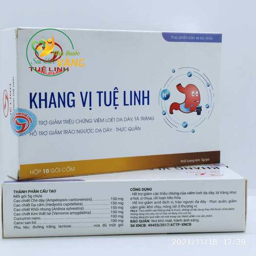 Khang Vị Tuệ Linh hộp 10 gói giảm triệu chứng viêm loét dạ dày, tá tràng