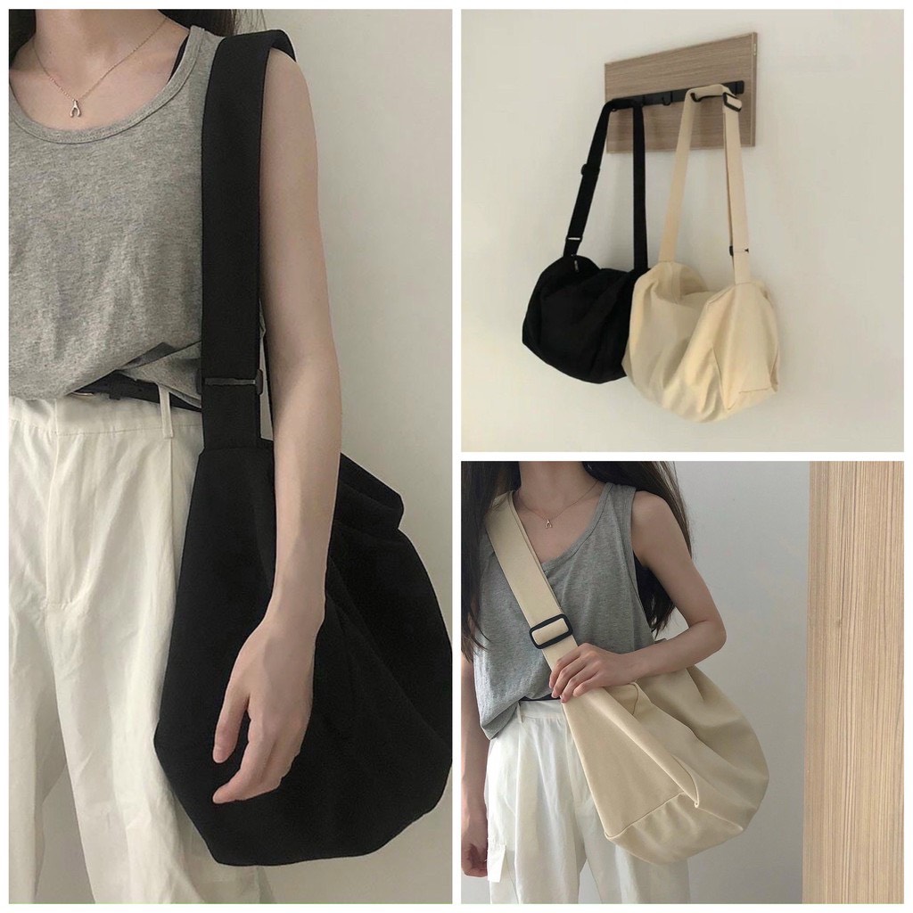 Túi tote đeo chéo trống siu to - vải canvas