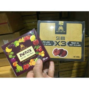 Slim X3 Giảm Cân Chính Hãng kèm QUÀ TẶNG 15viên DETOX Giảm Cân - ĐỐT MỠ BAN ĐÊM