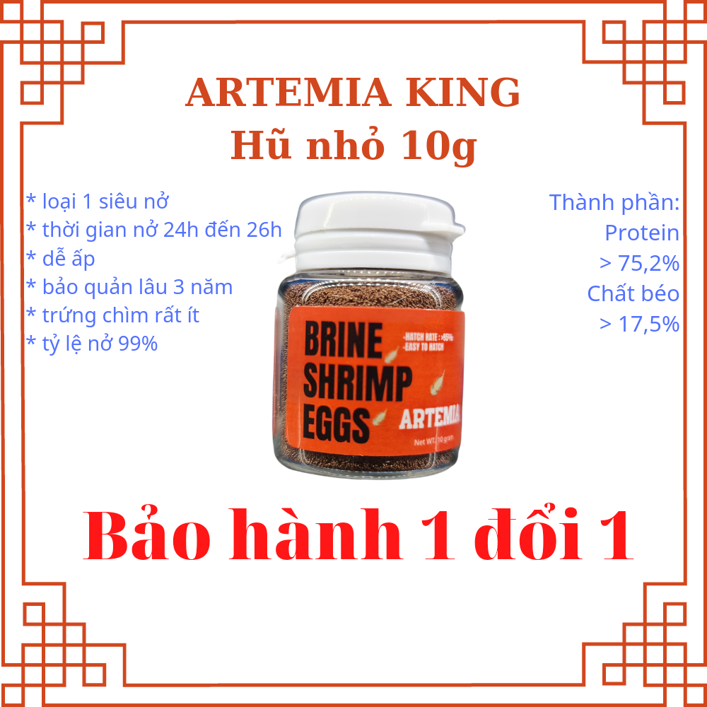 trứng artemia ấp nở Trung Quốc atermia ấp nở thức ăn cho cá bột atermia trung quốc lon đỏ King 10g