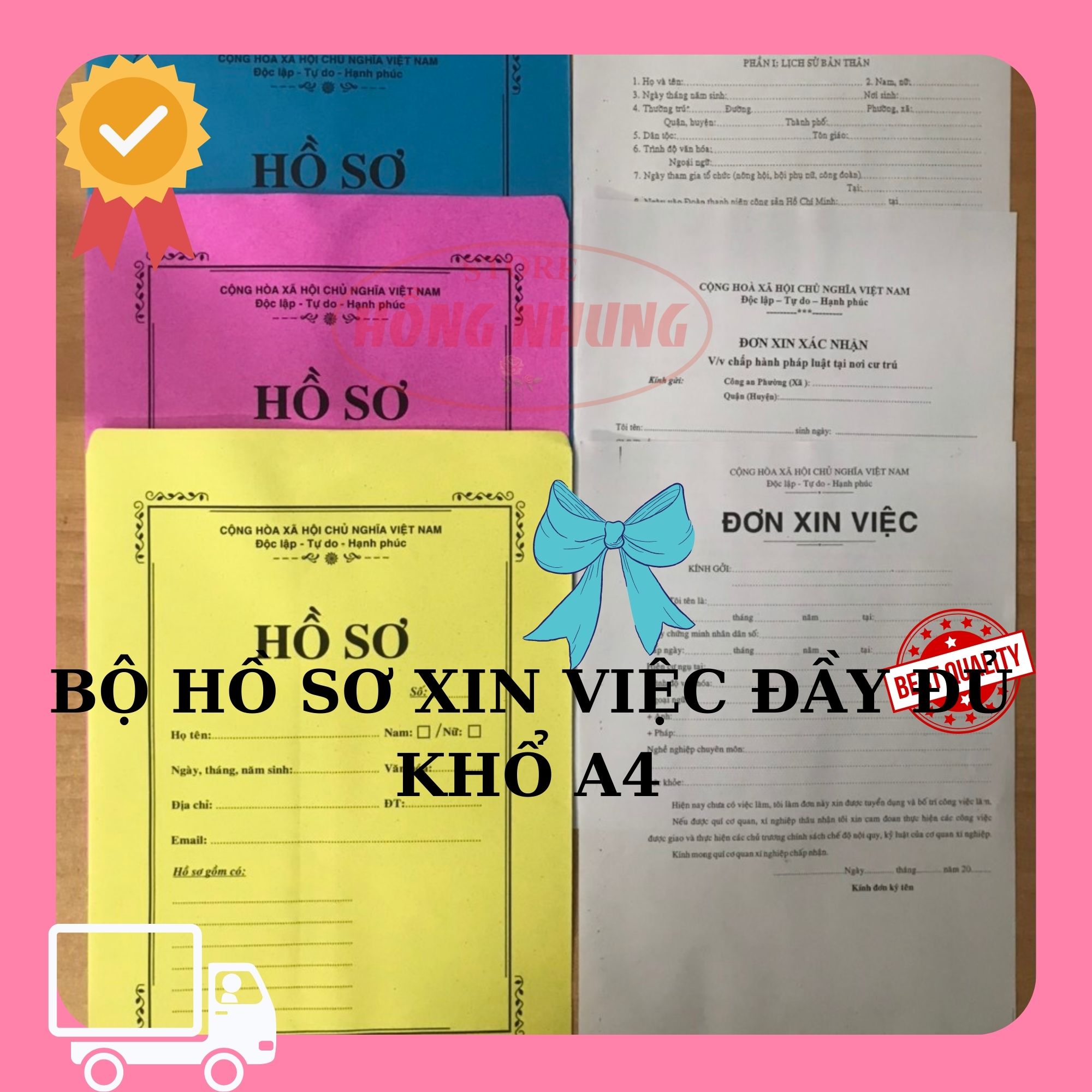 Combo 5 bộ hồ sơ xin việc đầy đủ giấy tờ, giúp bạn thoải mái đi xin việc