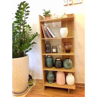 Kệ sách gỗ 5 tầng - kệ góc tường