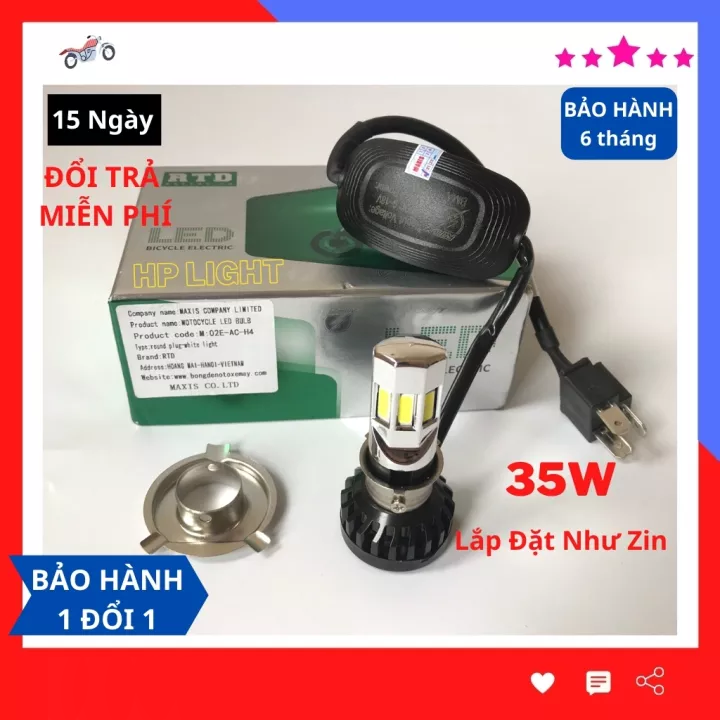 Đèn pha led rtd m02e 35w gắn xe máy tương tích với nhiều dòng xe yamaha honda zuzuki exciter .. hàng chính hãng bảo hành 12 tháng