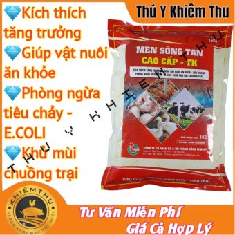 Túi 1kg Men sống tan Cao Cấp TK, kích thích tăng trưởng, giúp vật nuôi ăn khỏe, phòng ngừa tiêu chảy E.Coli, khử mùi chuồng trại - Khiêm Thu
