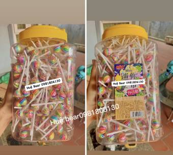 Hộp 100que kẹo mút cầu vồng hot hot