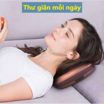 Gối massage hồng ngoại 8 bi Công Nghệ Nhật Bản cao cấp da năng XOAY ĐẢO 2 CHIỀU FULLBOX (quá rẻ )