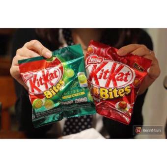 Bánh xốp phủ socola, trà xanh KitKat Bites túi 40g nesle