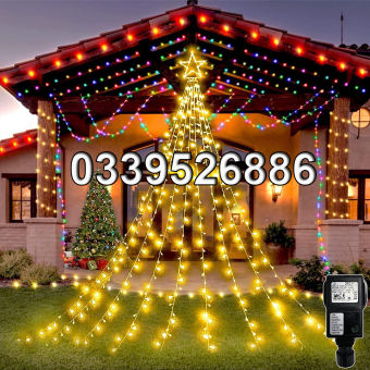 ĐÈN NHÁY THẢ MÀNH ĐÈN 10 DÂY KÈM 1 ÔNG SAO LỚN TRANG TRÍ CÂY THÔNG NOEL GIÁNG SINH